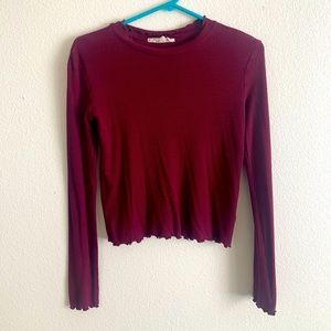 Long Sleeve High Neck Crop Top